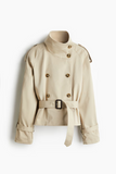 Kukombo Belts Double Breasted Jacket Women Casual Loose Stand Collar Long Sleeve Coat 2025 Spring Office Street All-match Lady Outwear ootd