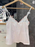 Kukombo Red Dot Fungus Trim Bow Tank Tops Women Summer Casual Cotton Slim V-neck Sleeveless Camis Sweet Cute Preppy Style Y2K Vests New