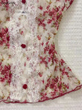 Kukombo 2025 Summer Woman Floral Halter Lace Blouse 2025 Vintage Sexy Slim Fit Fairy Korean Fashion Female Tops Outfits Elegant Style 2025 spring outfits