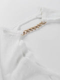 Kukombo Metallic Chain Embellished Shrug Crop Sweater