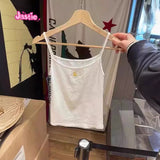 Kukombo 2025 Summer Cute Style Duck Embroidered Suspenders Tops For Women Zoo Series Hot Girls Sleeveless Short Vest Tops
