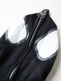 Kukombo Punk Zip Up Hoodie with Spider Print