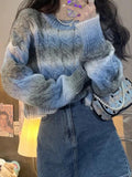 Kukombo Ombre Cable Knit Short Sweater