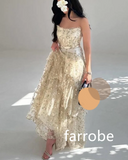 Kukombo Customized Matching Net Pleat A-line Strapless Midi Dresses Homecoming Dresses Classic Exquisite Modern Style Pastrol Unisex For (PRE-ORDER)