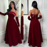 Kukombo Customized Matching Sizes Available Jersey Pleat Draped A-line Strapless Long Dresses Bespoke Occasion Dresses Pastrol Fashion (PRE-ORDER)
