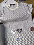 Kukombo Sweet Pink Striped Short Sleeve Tees Women New Casual Slim O-neck Tshirts Tops Female Cute Preppy Style Streetwear T-shirts Y2K