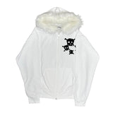 Kukombo Valentine's Day Aesthetic Y2K Harajuku Retro Aesthetics Womens Men Fur Collar Cardigan Sweatshirt Goth Punk Rock Hip Hop Aesthetic Hoodie Print Streetwear