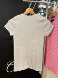 Kukombo New Cute Little Deer Flowers Embroidery T-shirt Woman O-Neck Slim Short Sleeve Cotton Tees Tops Spring Casual Sweet Y2K Tshirts