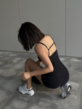 Kukombo Solid Backless Tank Bodysuit Sexy Hot Camisole Top Jumpsuit Women's Bodycon Summer Black Sleeveless Slim Rompers Y2k Clothing Spring Style 2025