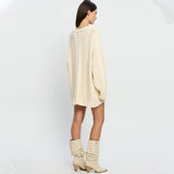 Kukombo Women's Loose Sweater Autumn O-neck Twist Casual Sweater Solid Color Long Sleeve Pullover Women's Knitted Sweater Street