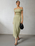 Kukombo Casual Off Shoulder Long Dress