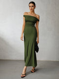 Kukombo Casual Off Shoulder Long Dress