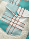 Kukombo Shacket Plaid Stitching Lambswool Jacket