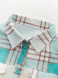 Kukombo Shacket Plaid Stitching Lambswool Jacket
