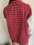Kukombo Shacket Plaid Stitching Lambswool Jacket