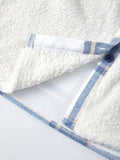Kukombo Shacket Pocket Plaid Stitching Lambswool Jacket