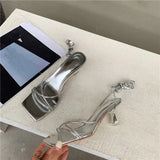 Kukombo Fashion Gold Silver Sandals Thin Low Heel Lace Up Rome Summer Gladiator Women Casual Narrow Band Shoes