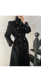 Kukombo New Elegant Khaki Wool & Blend Jacket Women Winter Golden Button Vintage Wool Coat Woman Autumn Korea Fashion Outerfit