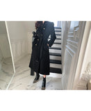 Kukombo New Elegant Khaki Wool & Blend Jacket Women Winter Golden Button Vintage Wool Coat Woman Autumn Korea Fashion Outerfit