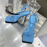 Kukombo Gladiator Sandals High Heels Women Fall Best Street Look Females Square Head Open Toe Clip-On Strappy Shoes