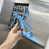 Kukombo Gladiator Sandals High Heels Women Fall Best Street Look Females Square Head Open Toe Clip-On Strappy Shoes