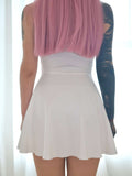 Kukombo Homecoming Dress Party Outfits White Hello Kitty Bow Sleeveless Mini Dress