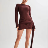 Kukombo new short skirt women's summer high-end sexy hot girl knitted dress short skirt women