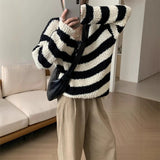 fall outfits 2024 Korean Style Lazy Style Loose V-neck Sweater Top Women's Autumn and Winter Casual Sweater Women's
