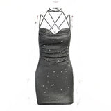 Kukombo homecoming dresses Knitted Backless Sling Dress to0to4 Summer Women's Fashion Sexy Short Hip Skirt