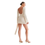 Kukombo new short skirt women's summer high-end sexy hot girl knitted dress short skirt women