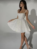 homecoming dresses New White Silver Spray Skirt Wedding Dress Small Dress Party Photo Pettiskirt Wedding