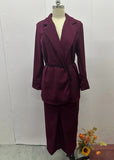 buisnesscore outfit women 2024 Autumn New Solid Color Lace-up Waist-Tight Suit Skirt Temperament Commuter Suit