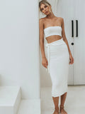 Kukombo skirt women's clothing fashion sexy hollow backless tube top lace-up knitted dress women