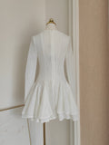 Kukombo Sexy A line Scoop Neckline White Holiday Dress Travel Vacation Dresses Short Birthday Dress