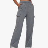 Kukombo lookbook outfits Autumn and Winter Overalls Women's Casual Sports Trousers New High Waist Slimming Straight Wide Leg Loose Pants Women