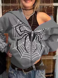 Kukombo Spider Print Zip-Up Hoodie
