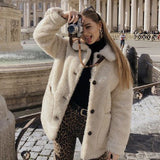 Christmas Gift 2023 Winter Thicken Warm Teddy Fur Jacket Coat Women Casual Fashion Lamb Faux Fur Overcoat Fluffy Cozy Loose Outerwear Female