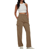 Kukombo lookbook outfits Autumn and Winter Overalls Women's Casual Sports Trousers New High Waist Slimming Straight Wide Leg Loose Pants Women