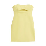 Kukombo dress to impress codes Zadata Women's Heart-Shaped Collar Small Dress Straight Slim Open Design Tube Top Dress 3366707