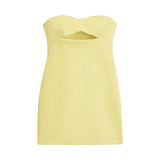 Kukombo dress to impress codes Zadata Women's Heart-Shaped Collar Small Dress Straight Slim Open Design Tube Top Dress 3366707