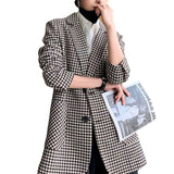 business casual outfits Woolen Suit Houndstooth Coat for Women 2024 Winter Waist-Tight Texture Fashionable Coat