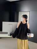 Kukombo Lightweight French milk gentle chic shirt very fairy tops off-shoulder thin tops 6030