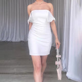 homecoming dresses 2024 Women's Summer off-Shoulder Tube Top Sexy High Waist Hip Bag Dress