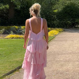 dress to impress codes Summer 2024 New Elegant Beach Dress Sling Halter Laminated Dress
