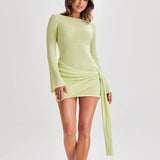 Kukombo new short skirt women's summer high-end sexy hot girl knitted dress short skirt women