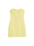 Kukombo dress to impress codes Zadata Women's Heart-Shaped Collar Small Dress Straight Slim Open Design Tube Top Dress 3366707