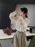Kukombo  looks simple but actually mastered French floral sunscreen shirt female Tencel pullover shirt top 6025