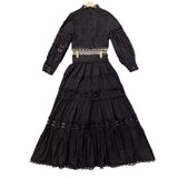 church outfit 2024 Style Spring New Elegant Fashion Hollow Single-Breasted Top + Skirt Suit