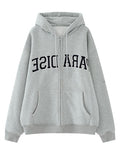 Kukombo back to school outfits Hooded Sweater Women's Spring and Autumn Design Sense Niche Korean Style Loose All-Match Student Zipper Cardigan Coat Ins Thin Fashion