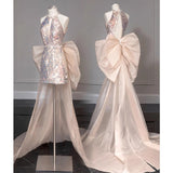 Kukombo aquatic dress to impress Shining Pink Bridal Wedding Toast Dress New Banquet Performance Host Fishtail Wedding Dress Evening Dress